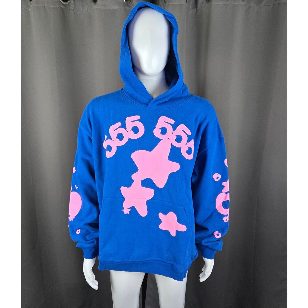 Sp5der Beluga Hoodie Blue Pink Size XL FW23 - Picture 9 of 12